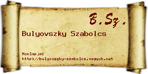 Bulyovszky Szabolcs névjegykártya