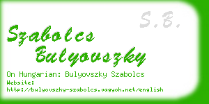 szabolcs bulyovszky business card